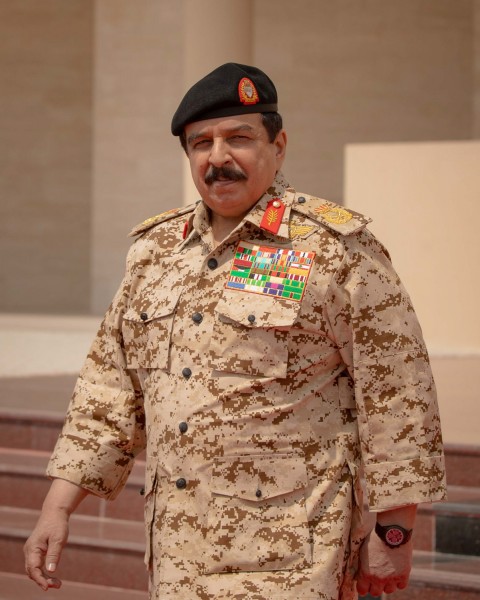 ملك البحرين خلال زيارته مقر القيادة العامة لقوة دفاع البحرين - 15 يوليو 2020